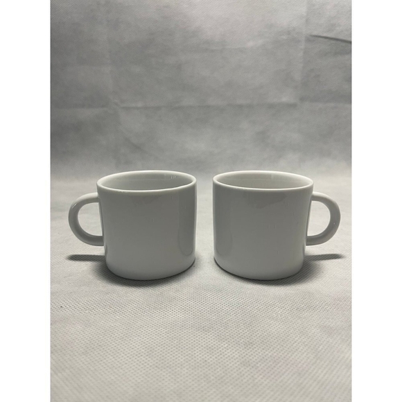 Set of 4 Coffee Mug Crate & Barrel Espresso Cups 4x White Porcelain Espresso Mug - Picture 10 of 12